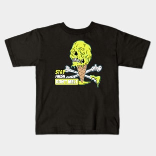 Don't Melt Dripping Ice Cream Skull Kids T-Shirt